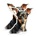 (2 Pack) Miniature Pinscher Magnets - Dog Lover Decor - Pet Portrait Art Magnets - 5 Inches On Longest Side - Thick Durable Magnet - Made in USA - MAG28287