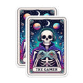 (2 Pack) Gamer Skeleton Stickers - Video Game Stickers - Skull Gamer Decal - 5" On Longest Side - Sticks to Smooth Flat Surfaces - Made in USA - BMCS5413