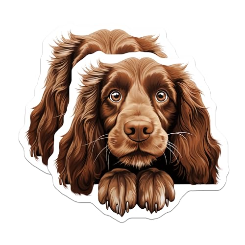 (2 Pack) Illustrated Dog Magnet - Animal Lover Artwork - 5" On Longest Side - Sticks to Smooth Flat Surfaces - Made in USA - MAG10033