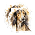 (2 Pack) Dachshund Dog Magnets - Watercolor Pet Art - Long Haired Doxie Decor - 5 Inches On Longest Side - Thick Durable Magnet - Made in USA - MAG29633