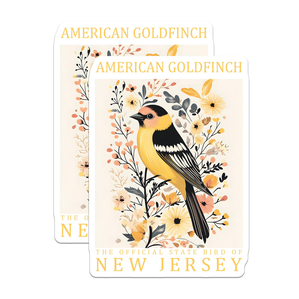 (2 Pack) Goldfinch Bird Magnets - New Jersey State Bird - Bird Lover Fridge Decor - 5" On Longest Side - Premium Magnet - for Cars, Refrigerators, Toolboxes, Lockers - Made in USA - MAG17481