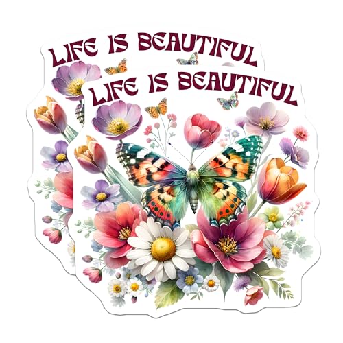 (2 Pack) Butterfly Garden Art Magnet - 5" On Longest Side - Sticks to Smooth Flat Surfaces - Made in USA - MAG10073