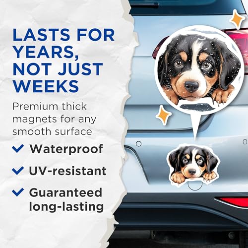 (2 Pack) Dog Lover Decor Magnet - 5" On Longest Side - Sticks to Smooth Flat Surfaces - Made in USA - MAG9979