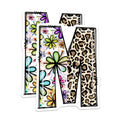(2 Pack) Letter M Magnets - Floral Leopard Print - Initial M Decor - 5" On Longest Side - Premium Magnet - for Cars, Refrigerators, Toolboxes, Lockers - Made in USA - MAG15034