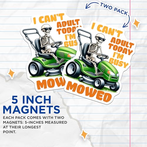 (2 Pack) Humorous Yard Decor Magnet - 5" On Longest Side - Sticks to Smooth Flat Surfaces - Made in USA - MAG9760