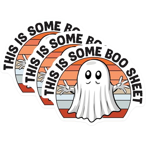 (3 Pack) Spooky Ghost Decals - Halloween Ghost - Cute Ghost Stickers - 3 Inches On Longest Side - Easy Peel & Apply - Made in USA - 3MCS4718