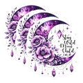 (3 Pack) Moon Child Decals - Wild Floral Decor - Purple Crystal Decals - 3 Inches On Longest Side - Easy Peel & Apply - Made in USA - 3MCS6831