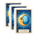 (3 Pack) Moon Tarot Card Decals - Celestial Decor - Laptop Decal - 3 Inches On Longest Side - Easy Peel & Apply - Made in USA - 3MCS1126