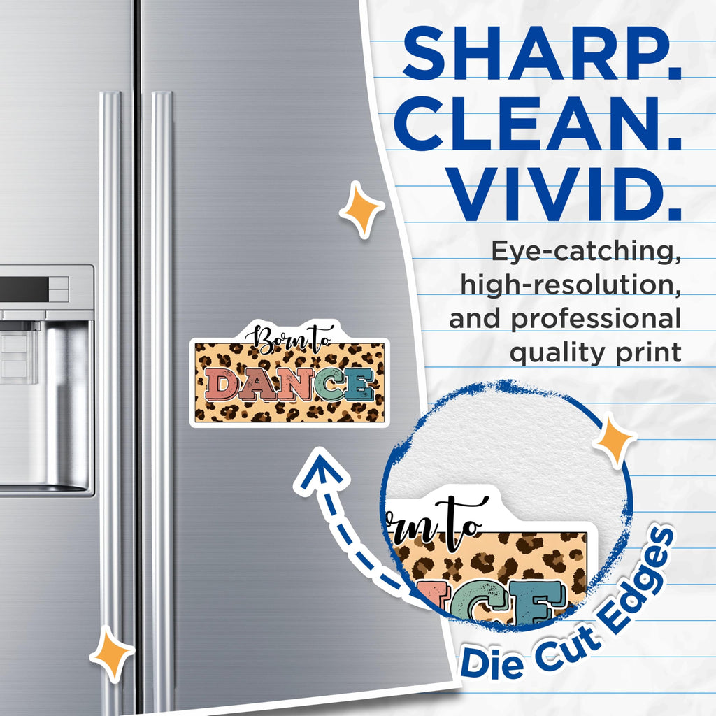 (2 Pack) Born to Dance Magnets - Dance Studio Decor - Leopard Print Dancers - 5" On Longest Side - Premium Magnet - for Cars, Refrigerators, Toolboxes, Lockers - Made in USA - MAG15943