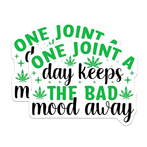 (2 Pack) One Joint A Day Stickers - 5" On Longest Side - Sticks to Smooth Flat Surfaces - Made in USA - BMCS9025 - BMCS9025