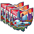 (3 Pack) Ohio Skyline Decals - State Pride - Laptop Decals - 3 Inches On Longest Side - Easy Peel & Apply - Made in USA - 3MCS0157