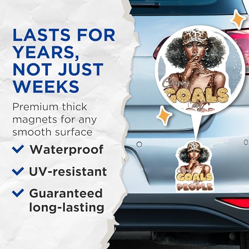 (2 Pack) Chasing Goals Not People Magnets Magnets - Motivational Decor - Inspirational Quotes - 5" On Longest Side - Made in USA - Sticks to Refrigerators & Metal Surfaces - MAG9044