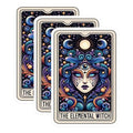 (3 Pack) Elemental Witch Decals - Tarot Card - Laptop Decals - Magical Witch - Bohemian Stickers - 3 Inches On Longest Side - Easy Peel & Apply - Made in USA - 3MCS4167