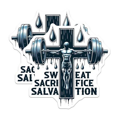 (2 Pack) Gym Motivation Stickers - Fitness Enthusiast - Inspirational Workout - 5" On Longest Side - Sticks to Smooth Flat Surfaces - Made in USA - BMCS9641