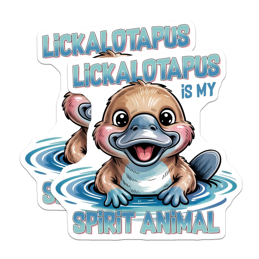(2 Pack) Lickalotapus Magnets - Platypus Spirit Animal - Funny Meme - 5" On Longest Side - Premium Magnet - for Cars, Refrigerators, Toolboxes, Lockers - Made in USA - MAG15288