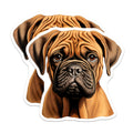 (2 Pack) Fawn Mastiff Puppy Magnets - Wrinkled Dog Face Decor - Pet Lover Refrigerator Art for Dog Owners - 5 Inches On Longest Side - Thick Durable Magnet - Made in USA - MAG27219