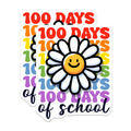 (2 Pack) 100th Day of School Magnets - Groovy Teacher Appreciation - Retro Happy Daisy - 5 Inches On Longest Side - Thick Durable Magnet - Made in USA - MAG39985