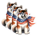 (3 Pack) Patriotic Akita Decals - American Flag Dog - Laptop Stickers- 3 Inches On Longest Side - Easy Peel & Apply - Made in USA - 3MCS5918