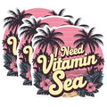 (3 Pack) Vitamin Sea Decals - Beach Lover - Tropical Laptop Decal - 3 Inches On Longest Side - Easy Peel & Apply - Made in USA - 3MCS0599