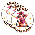 (3 Pack) Crazy Heifer Mama Decals - Cow Decals - Funny Cow Laptop Decal - 3 Inches On Longest Side - Easy Peel & Apply - Made in USA - 3MCS2548