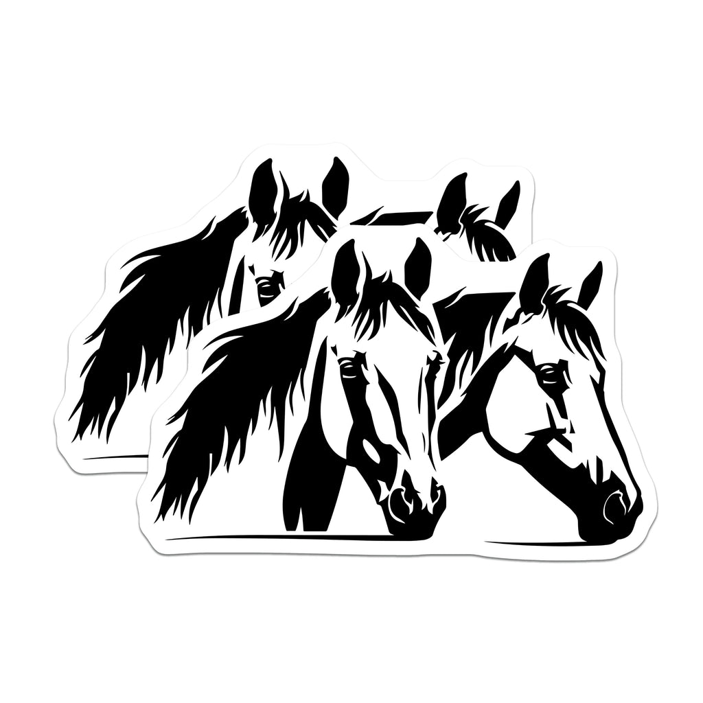 (2 Pack) Horse Head Silhouette Magnets - Equestrian Ranch Decor - Farmhouse Animal Refrigerator Art - 5 Inches On Longest Side - Thick Durable Magnet - Made in USA - MAG39126