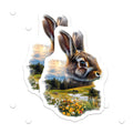 (2 Pack) Hare Magnets - Landscape Animal - Fridge Home Decor - 5" On Longest Side - Premium Magnet - for Cars, Refrigerators, Toolboxes, Lockers - Made in USA - MAG15866
