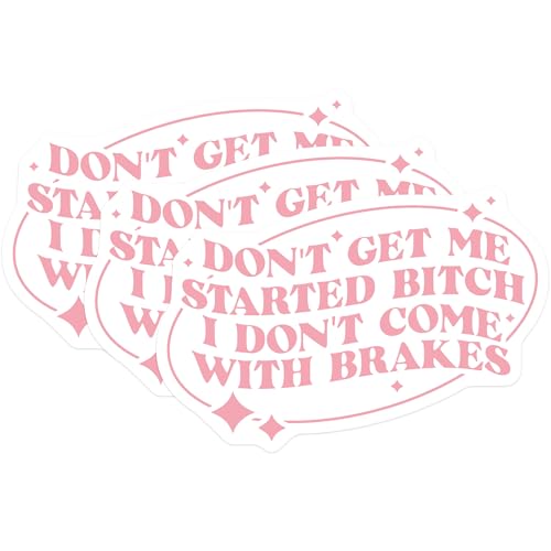 (3 Pack) No Brakes Decals - Sarcastic Saying - Funny Attitude Sticker - 3 Inches On Longest Side - Easy Peel & Apply - Made in USA - 3MCS7248