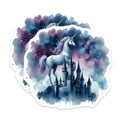 (2 Pack) Galaxy Unicorn Magnets - Mystical Castle Art - Dreamy Fantasy Home Decor - 5 Inches On Longest Side - Thick Durable Magnet - Made in USA - MAG38128