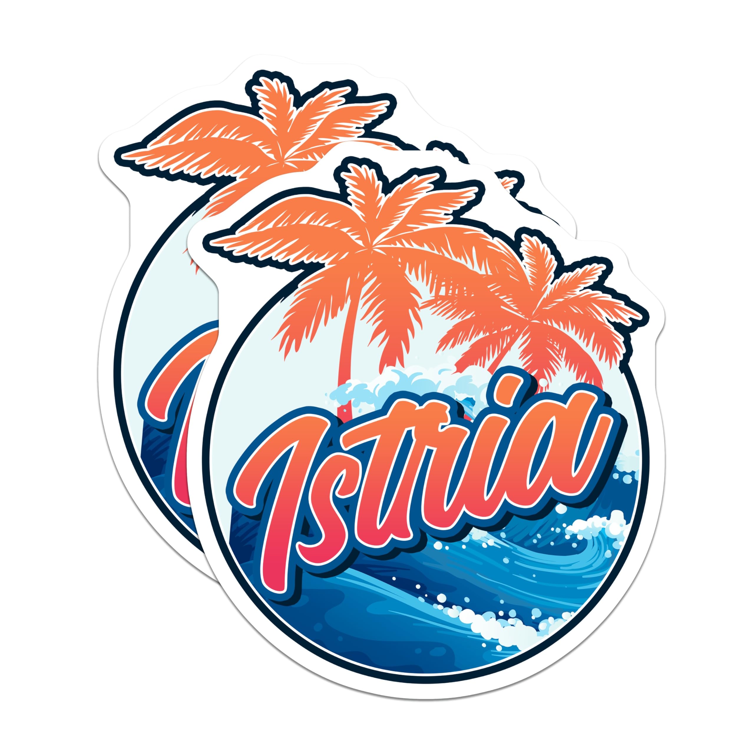 (2 Pack) Istria Croatia Magnets - Tropical Palm Decor - Vacation Travel Souvenir - 5" On Longest Side - Premium Magnet - for Cars, Refrigerators, Toolboxes, Lockers - Made in USA - MAG18498