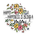 (2 Pack) Happiness is Being a Mimi Stickers - Floral Family Stickers - Butterfly Flower Stickers - 5" On Longest Side - Sticks to Any Smooth Flat Surface - Made in USA - BMCS3005