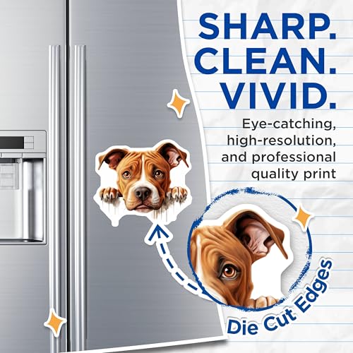 (2 Pack) Cute Dog Decor Magnet - Pet Lover Accessories - 5" On Longest Side - Sticks to Smooth Flat Surfaces - Made in USA - MAG9825