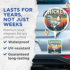 (2 Pack) The Chicken Whisperer Magnets - Funny Chicken Saying Magnets - Farmhouse Decor Magnets - 5" On Longest Side - for Cars, Refrigerators, Toolboxes, Lockers - Made in USA BMCS3078