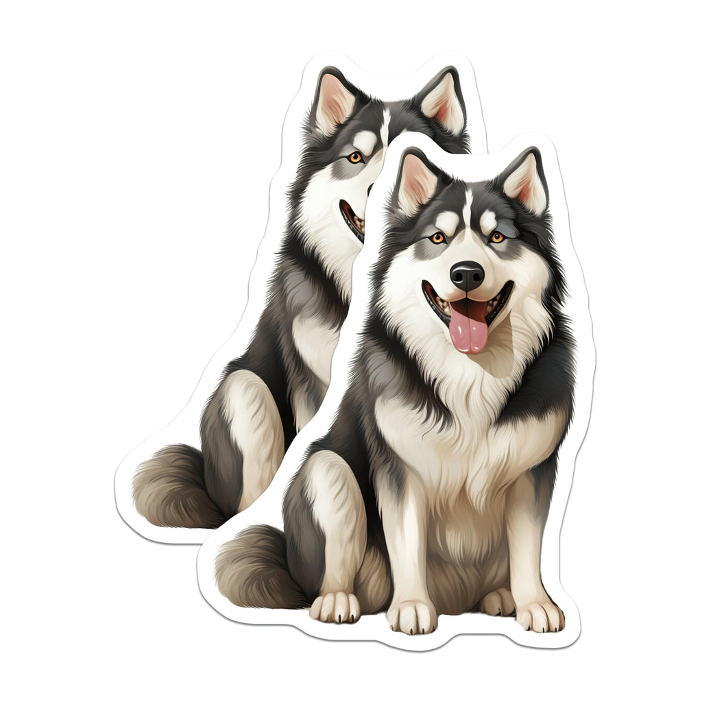 (2 Pack) Husky Dog Magnets - Siberian Husky Decor - Pet Lover Refrigerator Magnets - Dog Mom Dad Fridge Locker Accent - 5 Inches On Longest Side - Thick Durable Magnet - Made in USA - MAG26641
