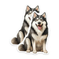 (2 Pack) Husky Dog Magnets - Siberian Husky Decor - Pet Lover Refrigerator Magnets - Dog Mom Dad Fridge Locker Accent - 5 Inches On Longest Side - Thick Durable Magnet - Made in USA - MAG26641