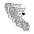 (2 Pack) Home is Where The Heart is California Magnets Magnets - California State Decor - 5" On Longest Side - Made in USA - Sticks to Refrigerators & Metal Surfaces - MAG9103