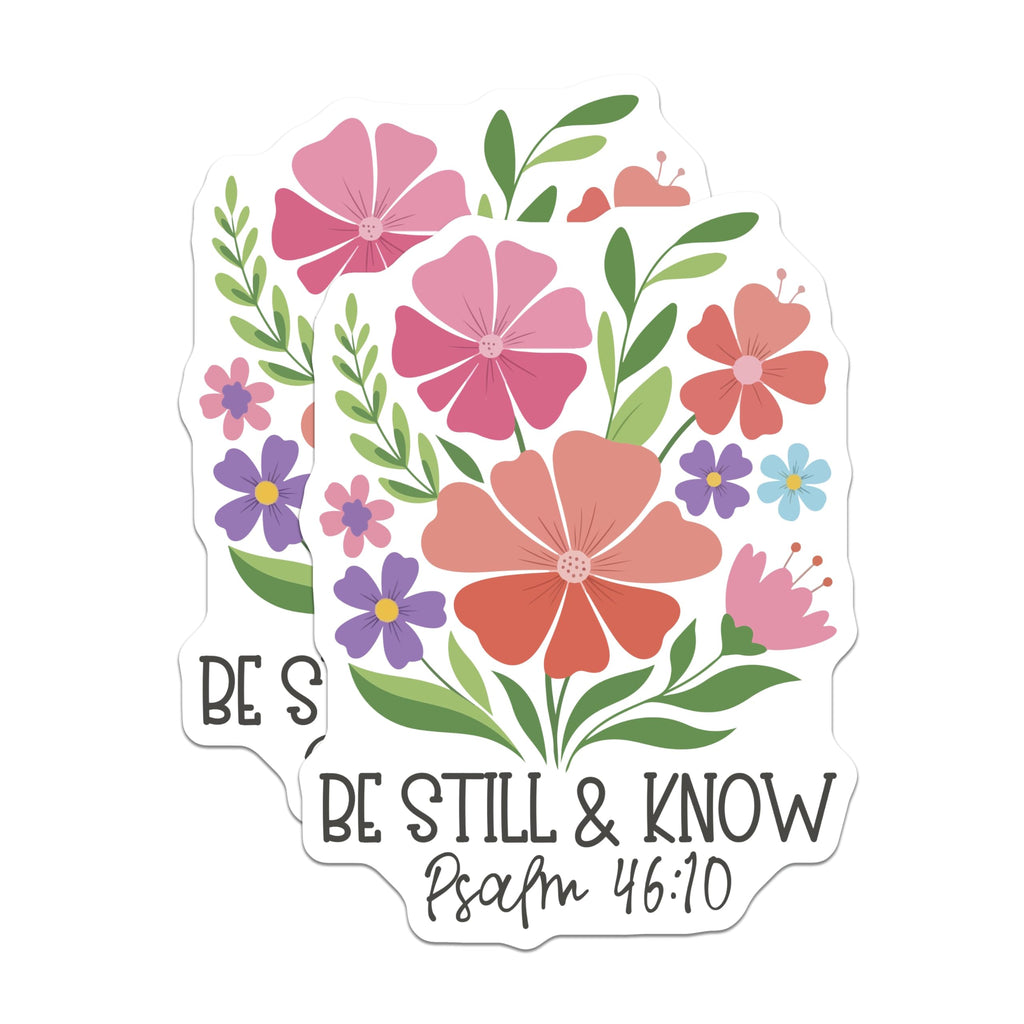 (2 Pack) Psalm 46 10 Magnets - Be Still and Know - Religious Inspiration Floral Magnets - 5" On Longest Side - Premium Magnet - for Cars, Refrigerators, Toolboxes, Lockers - Made in USA - MAG17011