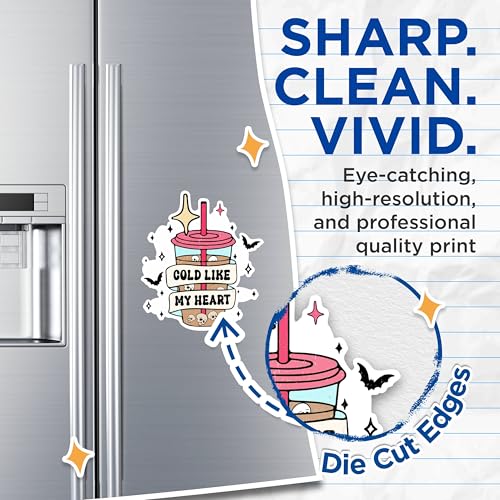 (2 Pack) Cold Like My Heart Magnets - Funny Skull Drink Magnets - Spooky Kitchen Decor'- 5" On Longest Side - for Fridges, Toolboxes, Cars - Made in USA - MAG2876