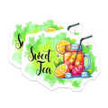 (2 Pack) Sweet Tea Stickers - Iced Beverage Decal - Refreshing Drink Art - 5" On Longest Side - Sticks to Smooth Flat Surfaces - Made in USA - BMCS8309