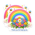 (2 Pack) Thank You Magnets - Rainbow Flower Art - Appreciation Gifts for Friends - 5" On Longest Side - Premium Magnet - for Cars, Refrigerators, Toolboxes, Lockers - Made in USA - MAG14280