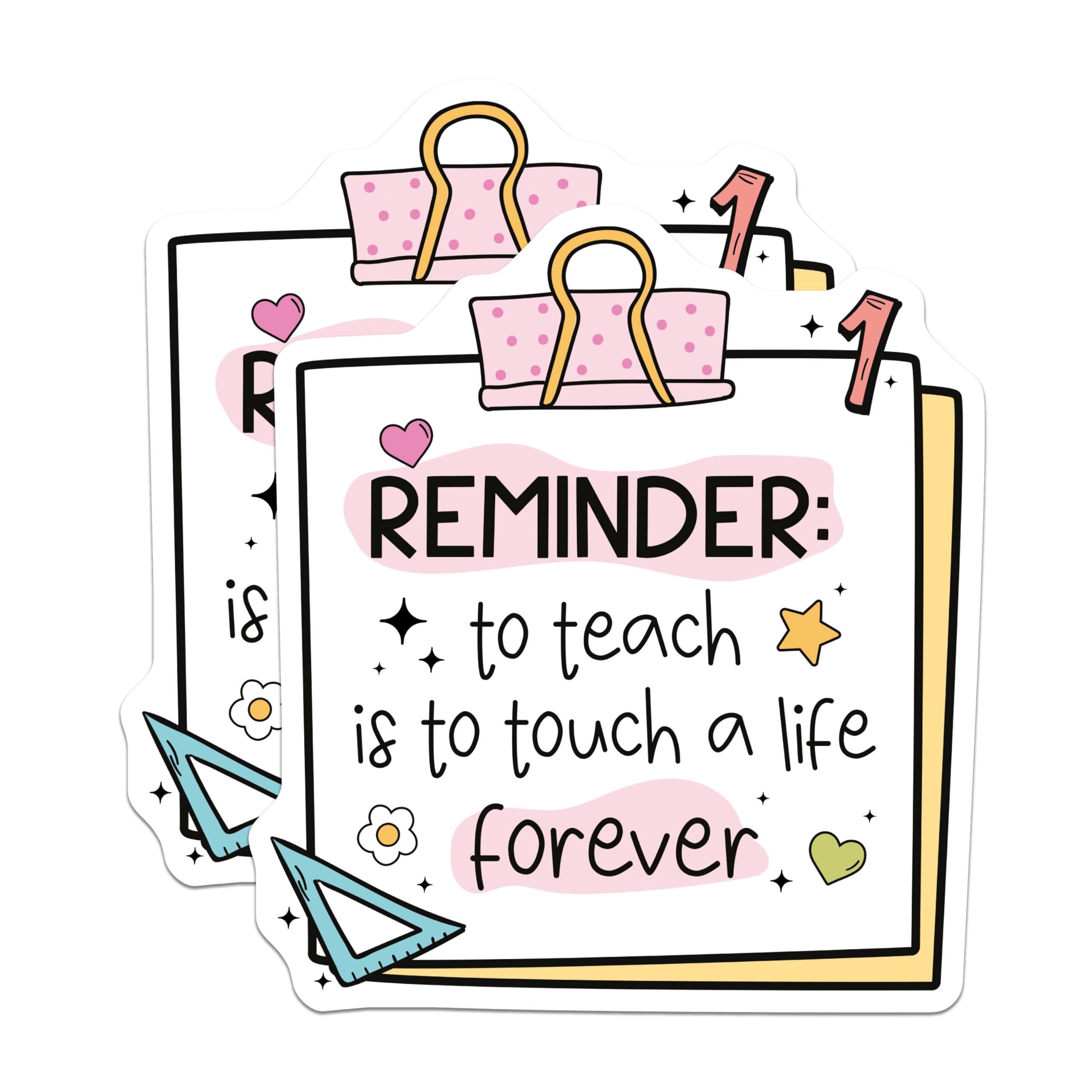 (2 Pack) Teacher Appreciation Stickers - Inspirational Teacher Quotes - Motivational for Teachers - 5" On Longest Side - Sticks to Smooth Flat Surfaces - Made in USA - BMCS4432
