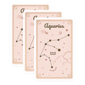 (3 Pack) Aquarius Zodiac Decals - Astrology Star Signs - Celestial Art Stickers - 3 Inches On Longest Side - Easy Peel & Apply - Made in USA - 3MCS8352
