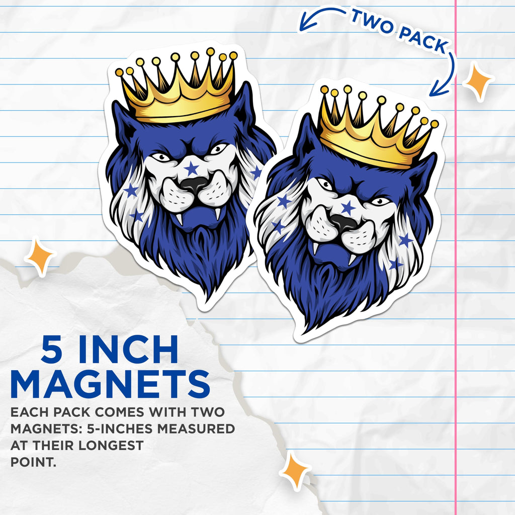 (2 Pack) Honduras Lion Crown Magnets - Honduran Pride Decor - Flag Lion Magnets - 5" On Longest Side - Premium Magnet - for Cars, Refrigerators, Toolboxes, Lockers - Made in USA - MAG18216
