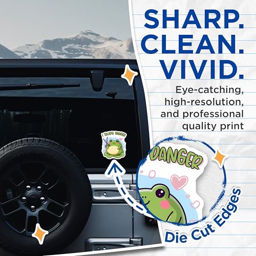 (2 Pack) I Enjoy Danger Stickers - Funny Frog Stickers - Cute Animal Stickers - 5" On Longest Side - Sticks to Any Smooth Flat Surface - Made in USA - BMCS3301