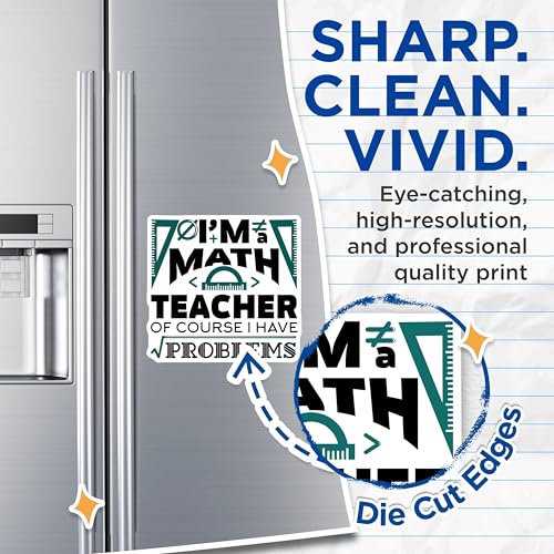 (2 Pack) Math Teacher Magnets Magnets - I'm a Math Teacher of Course I Have Problems - 5" On Longest Side - Made in USA - Sticks to Refrigerators & Metal Surfaces - MAG9001