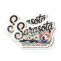 (2 Pack) Sarasota Florida Magnets - Shiba Inu Coastal Decor - Circus Tent Beach Art - 5 Inches On Longest Side - Thick Durable Magnet - Made in USA - MAG19106
