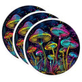 (3 Pack) Psychedelic Mushroom Decals - Neon Fungi Stickers - Colorful Laptop Decals- 3 Inches On Longest Side - Easy Peel & Apply - Made in USA - 3MCS5860