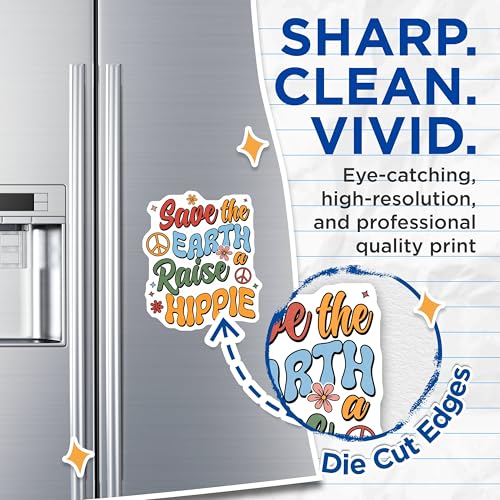 (2 Pack) Save The Earth Magnets Magnets - Raise a Hippie - Peace Sign Decor - 5" On Longest Side - Made in USA - Sticks to Refrigerators & Metal Surfaces - MAG8883