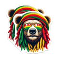 (2 Pack) Rasta Bear Magnets - Cool Fridge - Unique Kitchen ations - Colorful Animal Magnets - 5" On Longest Side - for Cars, Fridges, Toolboxes - Made in USA - MAG4383