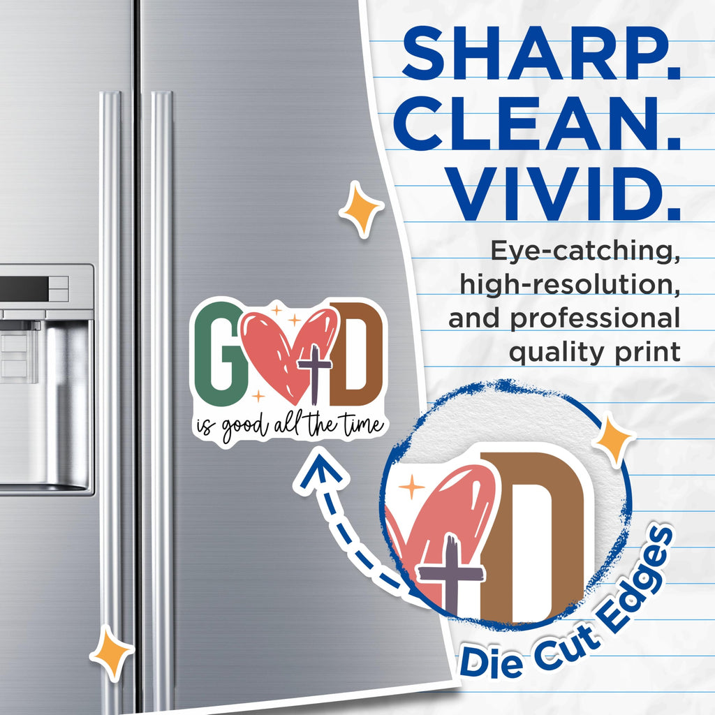 (2 Pack) God is Good All The Time Magnets - Christian Faith Decor - Inspirational Refrigerator - 5 Inches On Longest Side - Thick Durable Magnet - Made in USA - MAG29330