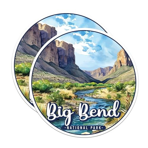 (2 Pack) Big Bend National Park Bumper Magnet - US National Park - Choose from 63 Parks - 5" On Longest Side - Decal for Car Bumper, Laptop, Water Bottle, Wall, and Window - MAG1573
